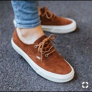 Camel suede lace up Vans